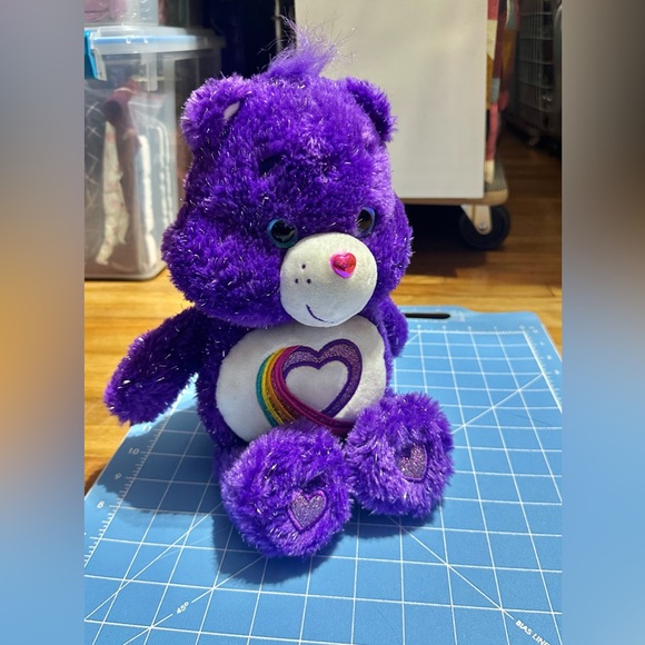 Care Bears Other - Care Bears 35th Anniversary Rainbow Heart Plush Bear Purple Glitter Limited
2017